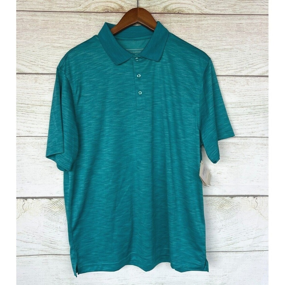 Tricots St Raphael Polo Shirt Mens Size Large Turquoise Polyester Polo Shirt New